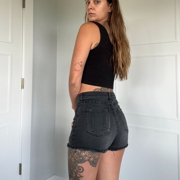 A&F Black Jean Shorts - Picture 1 of 5